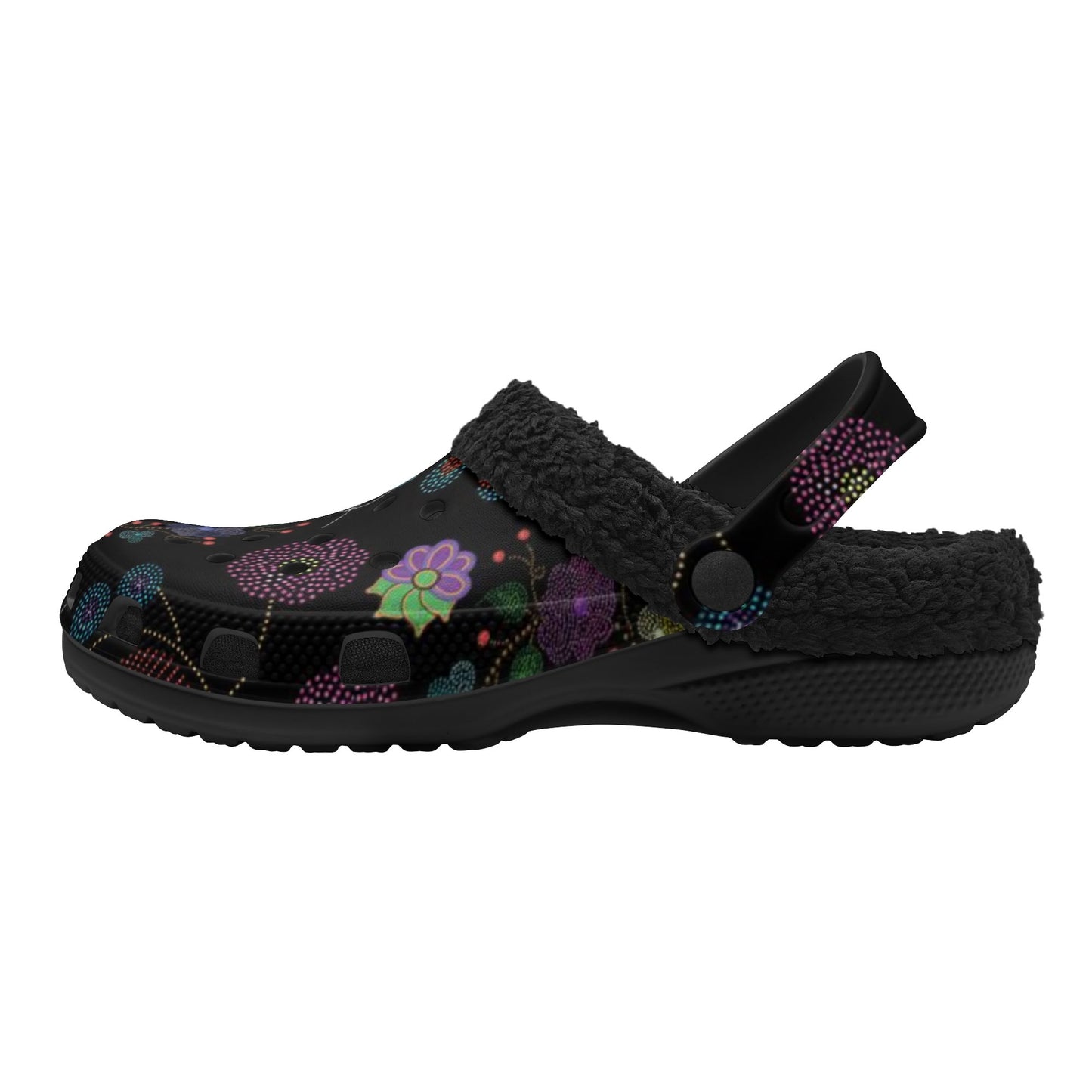 Unisex Métis Floral Dotted Fleece Lined Clogs