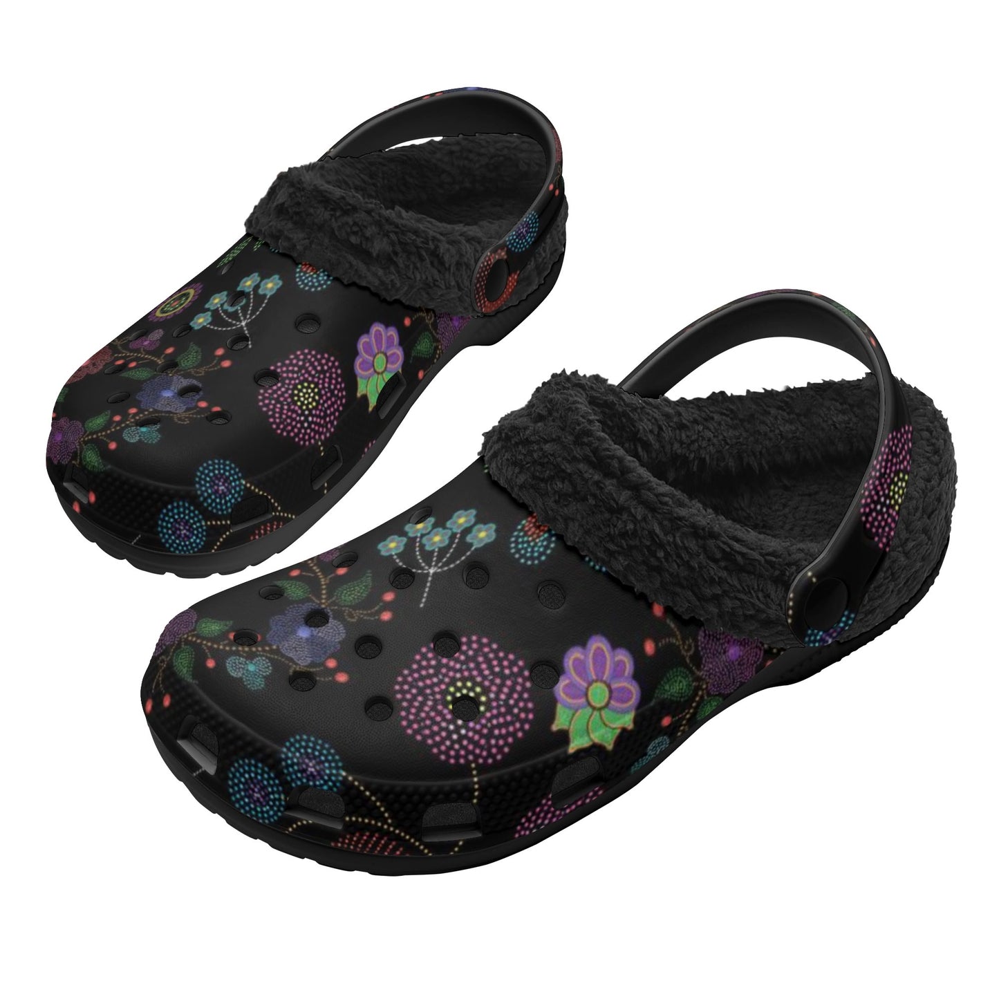 Unisex Métis Floral Dotted Fleece Lined Clogs