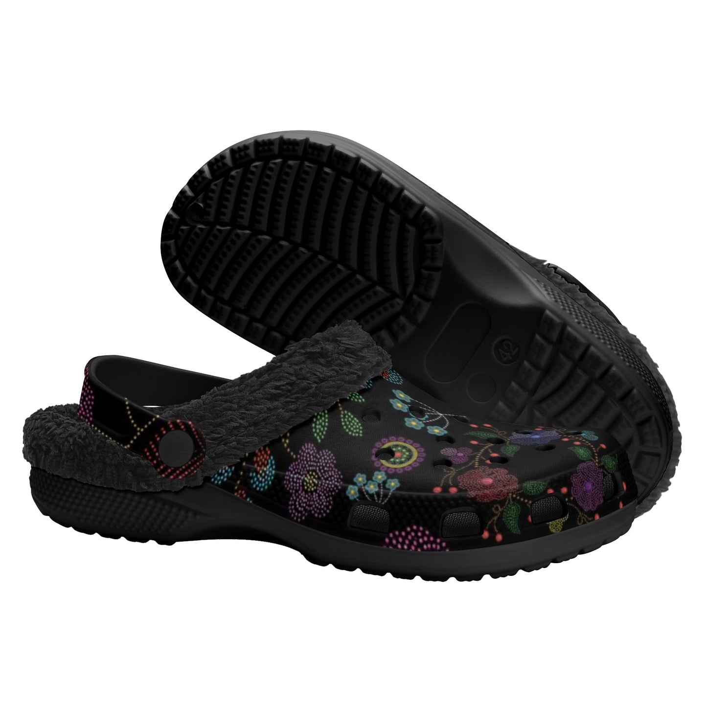 Unisex Métis Floral Dotted Fleece Lined Clogs