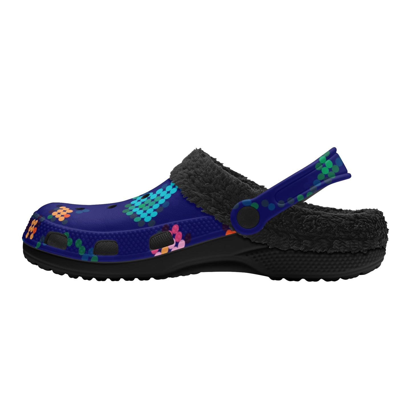 Unisex Métis Digital Dotted Floral Beaded Fleece Lined Clogs