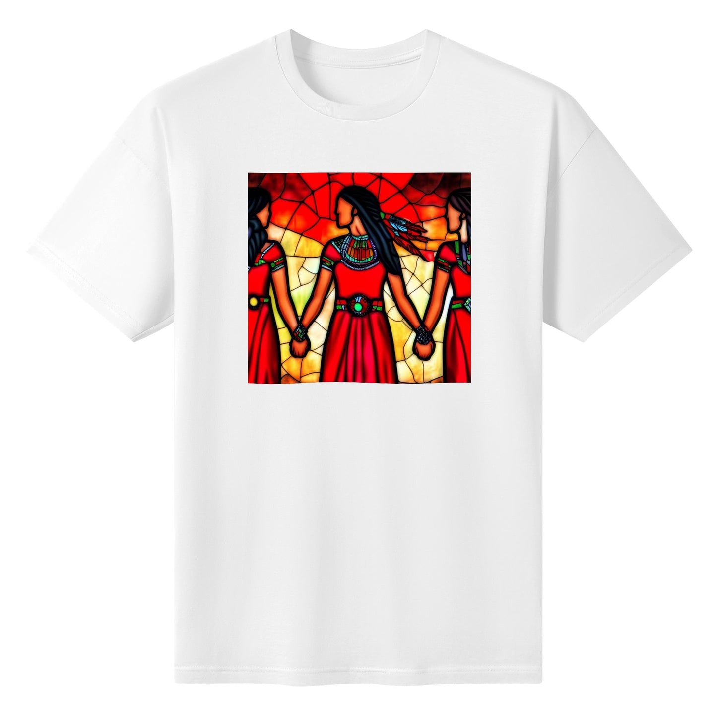 Women's Stained Glass MMIW Red Dress Cotton T-Shirt