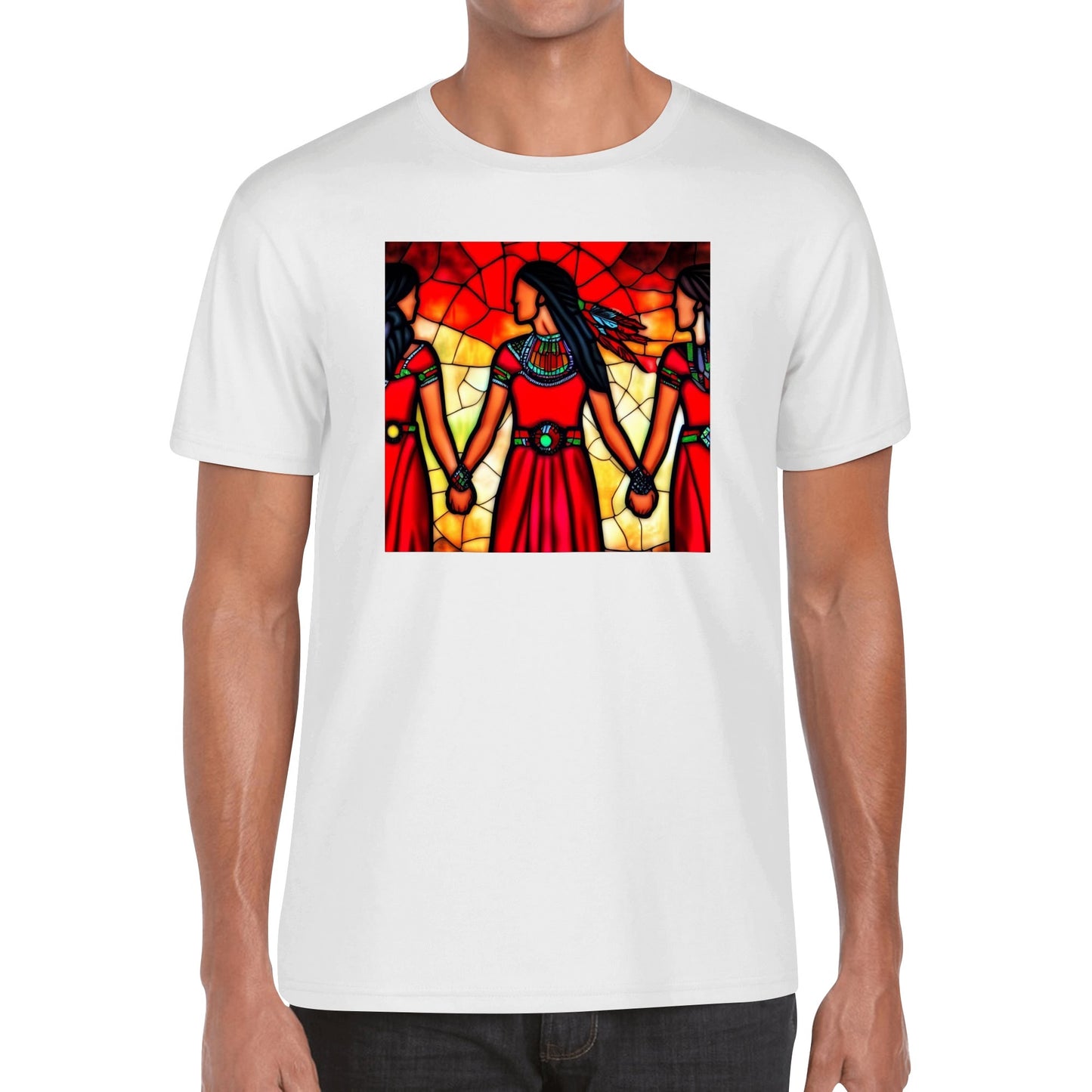 Men's Stained Glass MMIW Red Dress Cotton T-Shirt