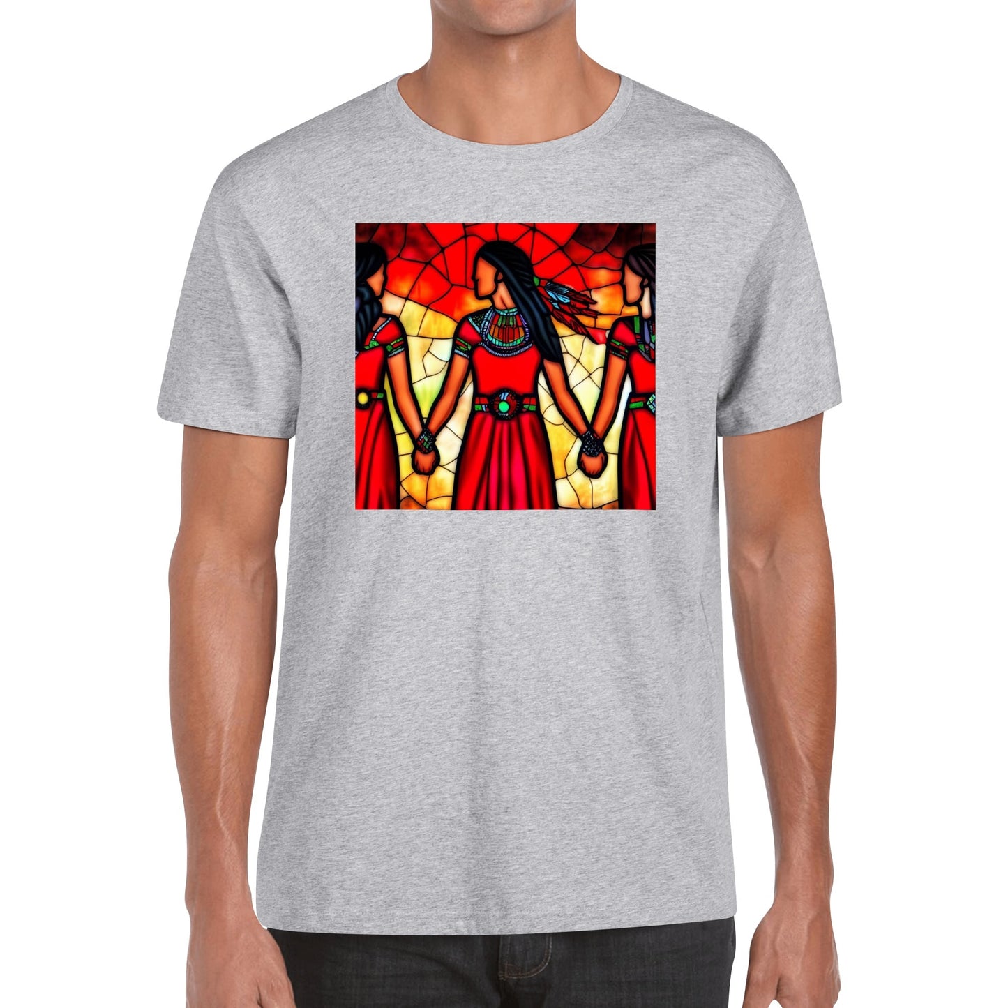 Men's Stained Glass MMIW Red Dress Cotton T-Shirt