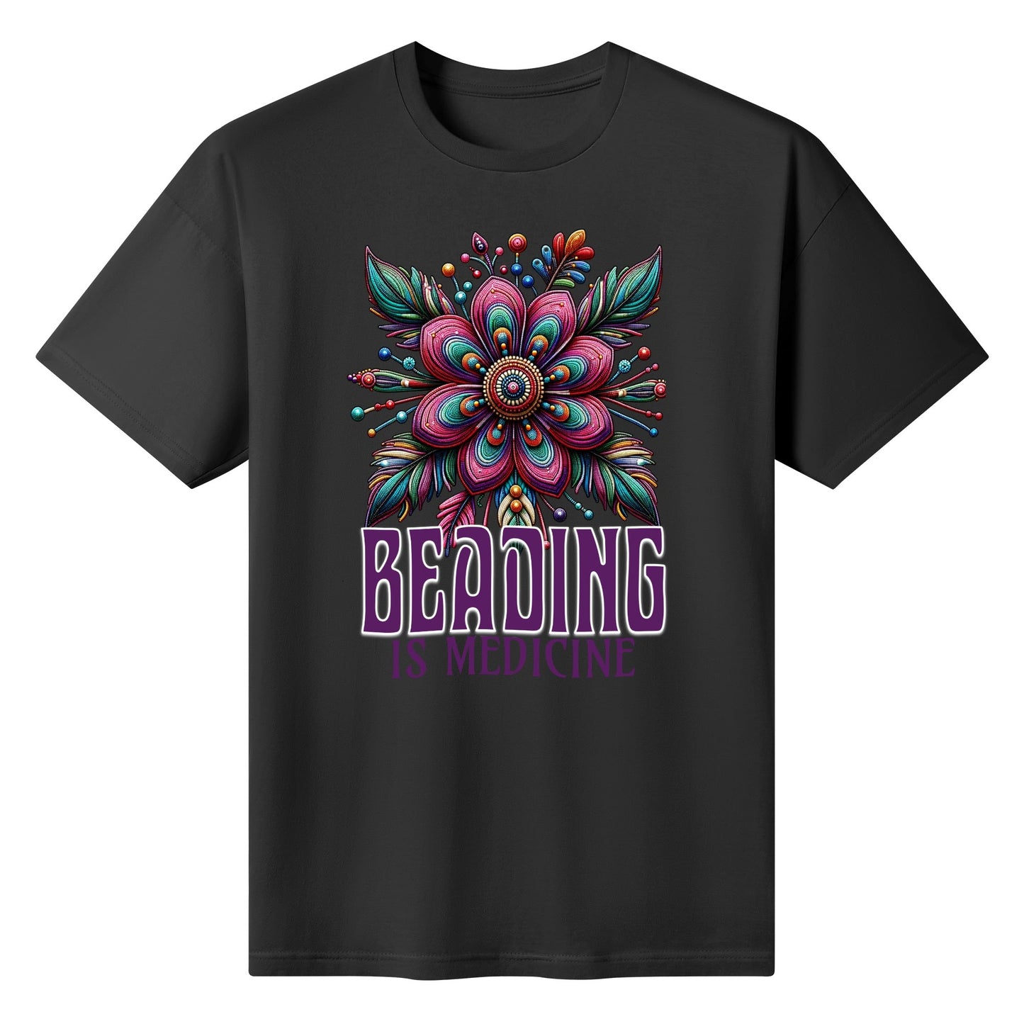 Women's Purple Beading is Medicine Cotton T-Shirt