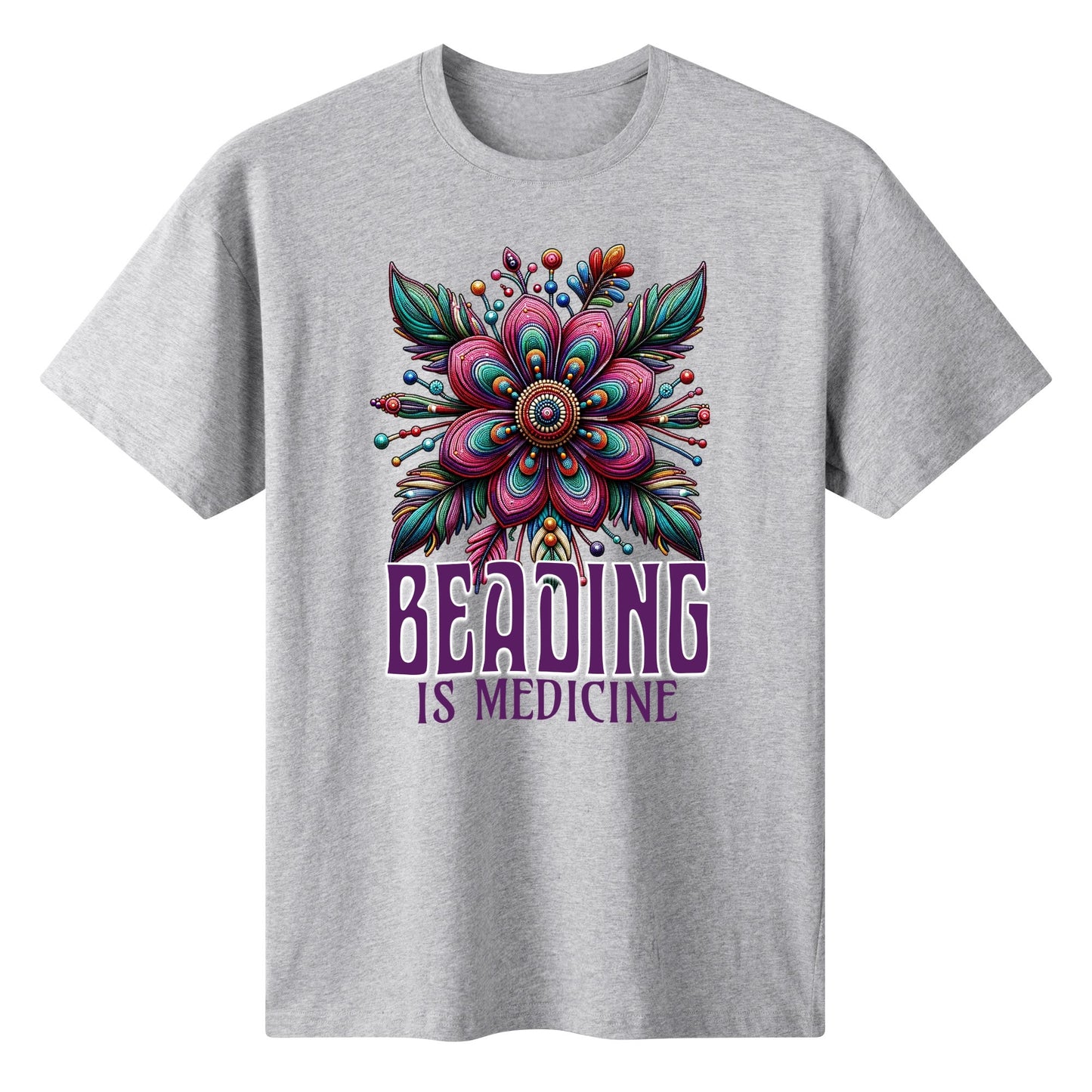 Women's Purple Beading is Medicine Cotton T-Shirt