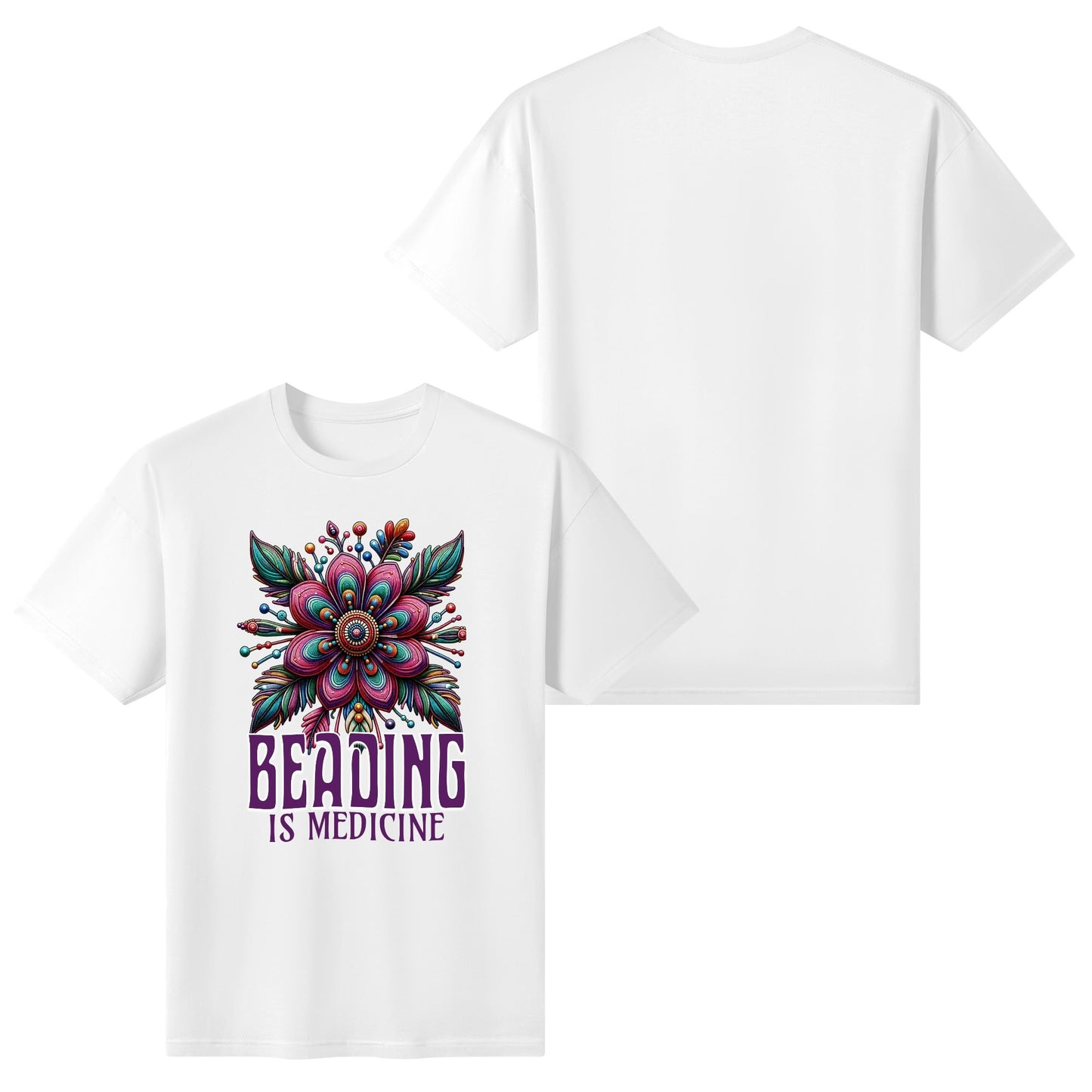 Women's Purple Beading is Medicine Cotton T-Shirt