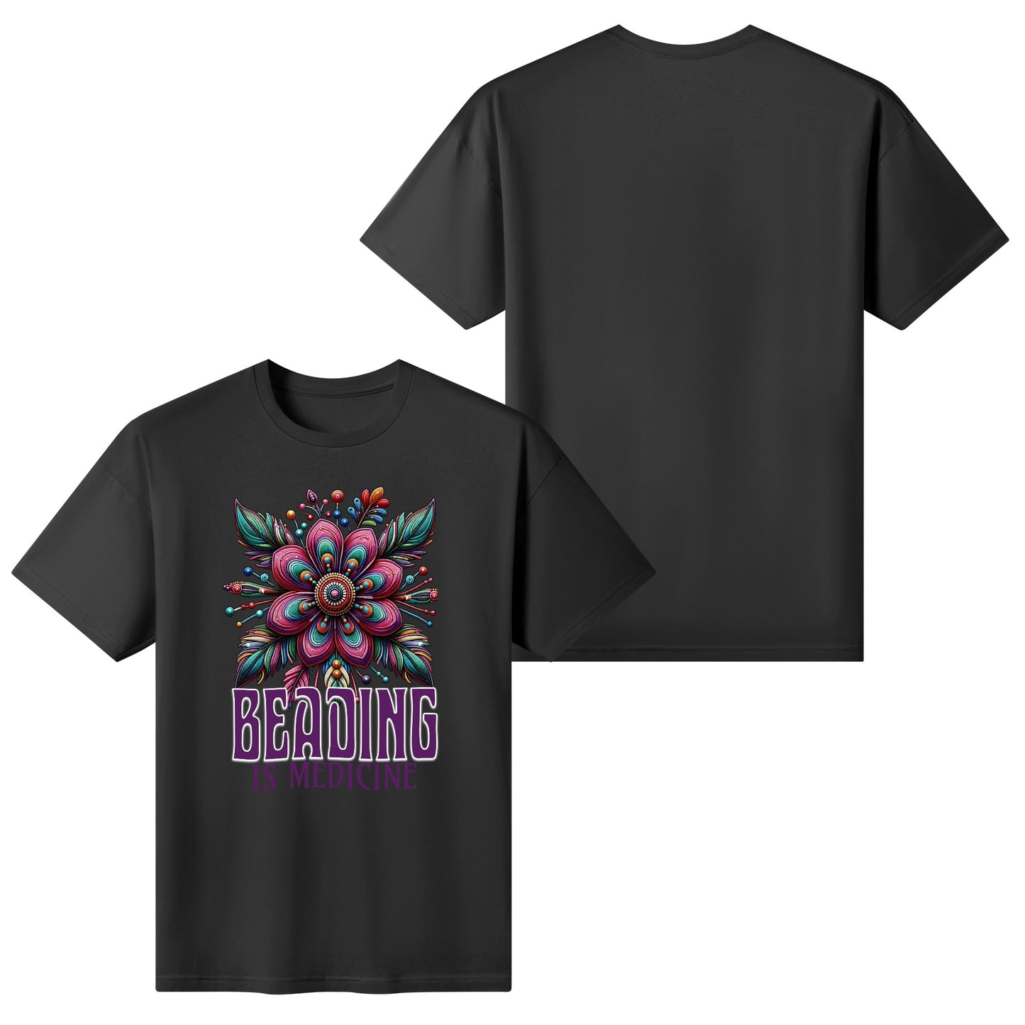 Women's Purple Beading is Medicine Cotton T-Shirt