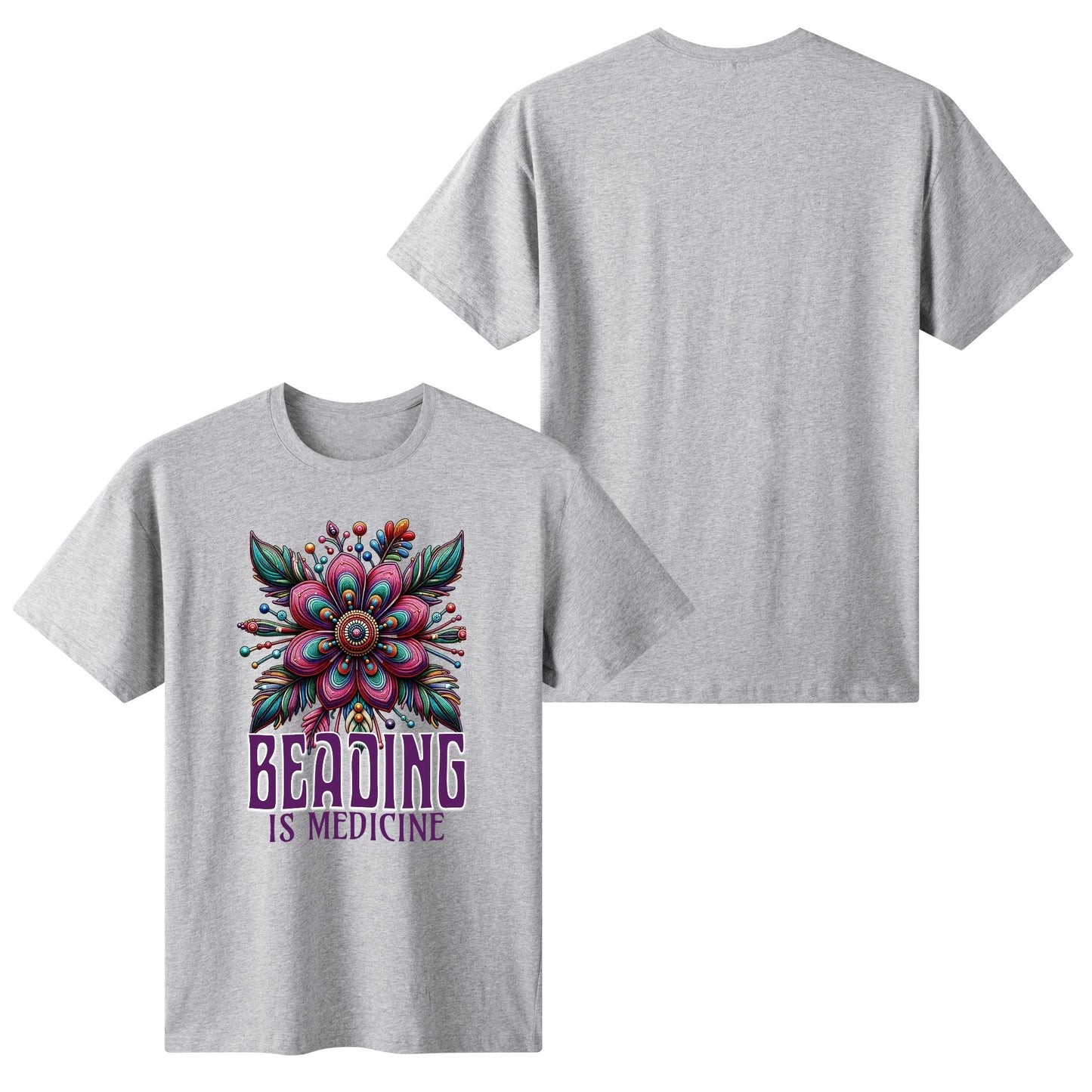 Women's Purple Beading is Medicine Cotton T-Shirt