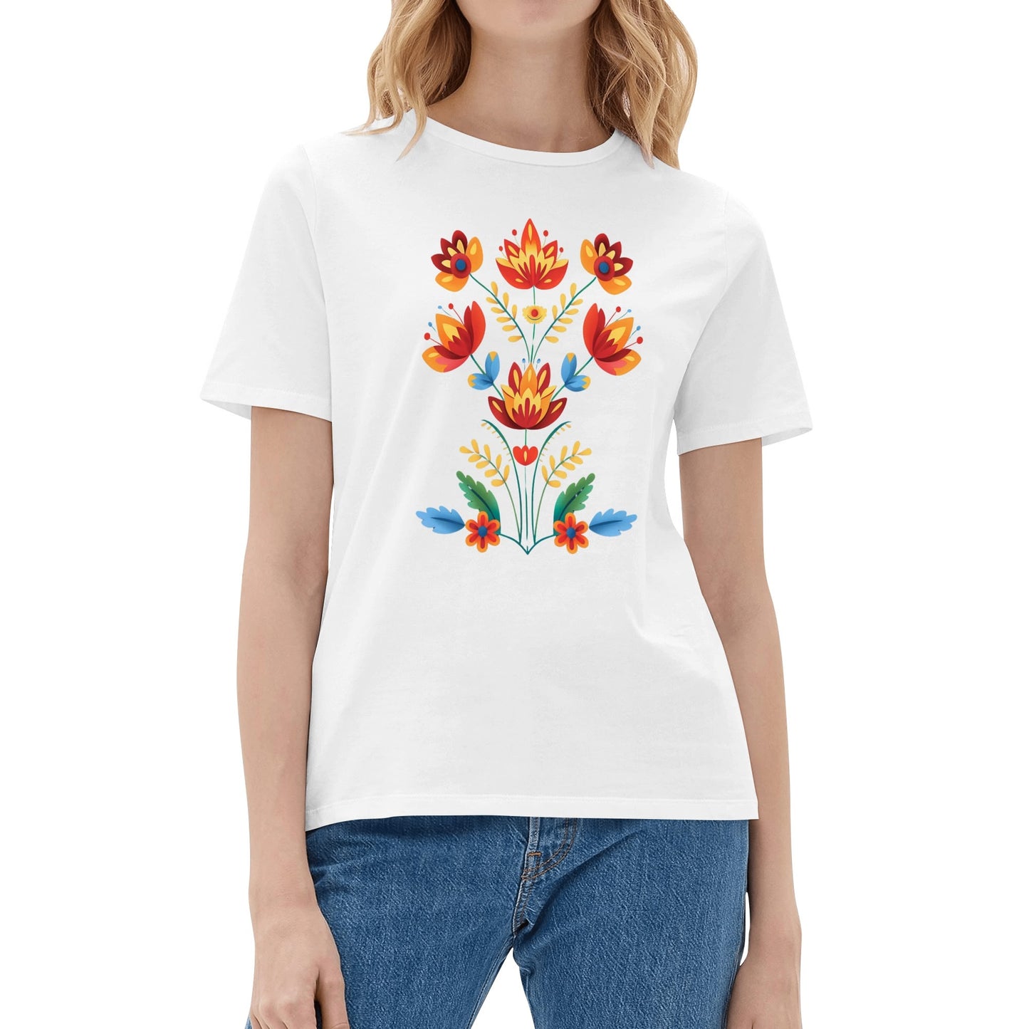 Women's Floral Print Cotton T-Shirt