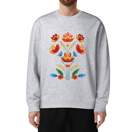 Unisex Floral Print Cotton Sweatshirt