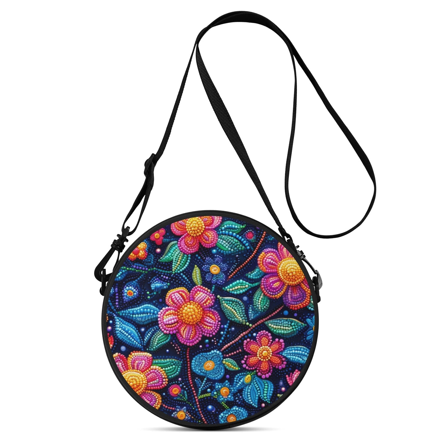 Dotted Floral Round Satchel Bag