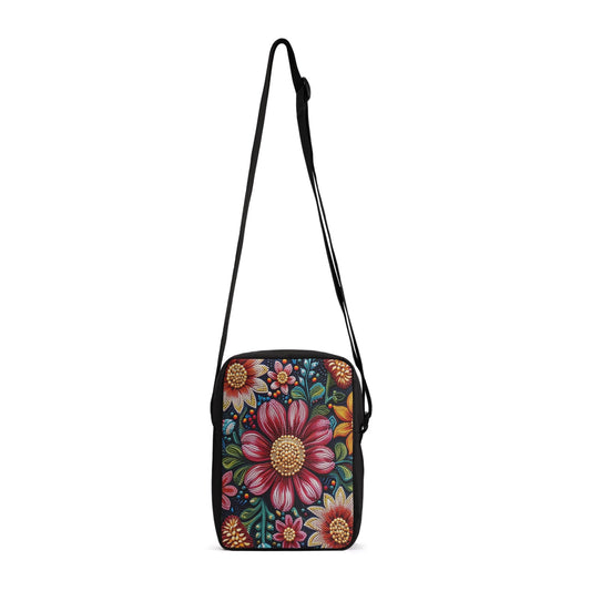 Fall Beaded Print Cross Body Bag