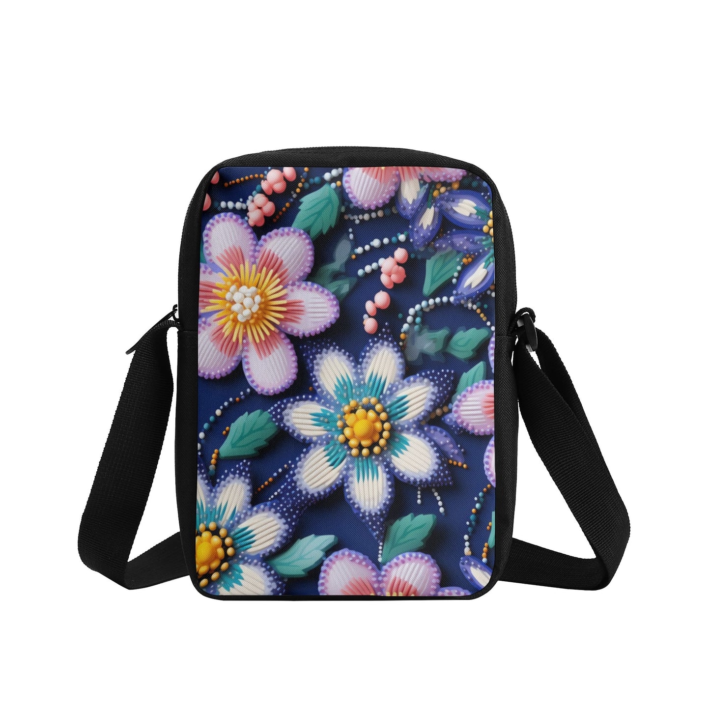 Spring Beaded Print Cross Body Bag