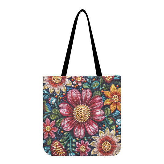 Fall Beaded Print Tote Bag