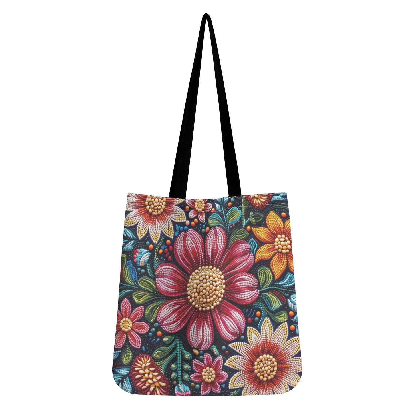 Fall Beaded Print Tote Bag