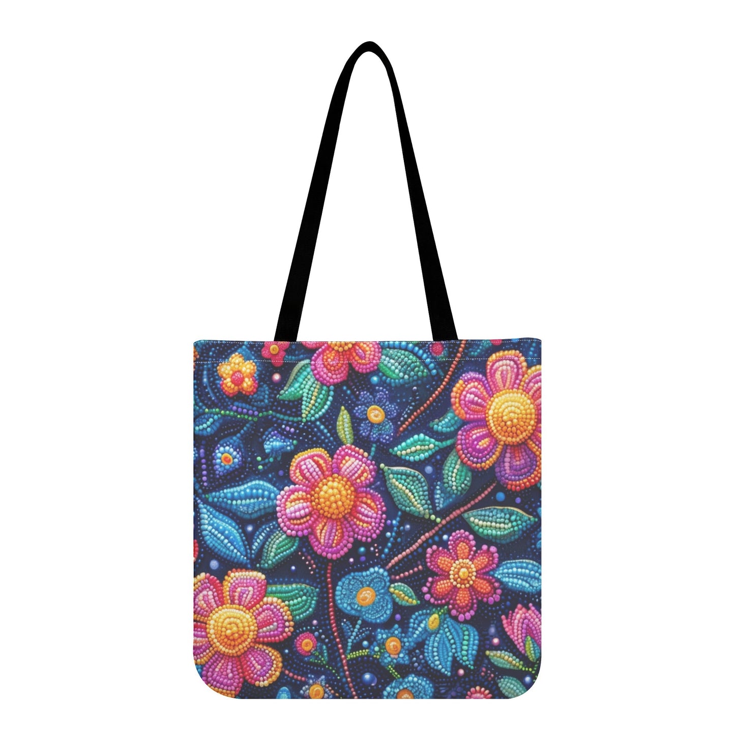 Dotted Floral Print Tote Bag