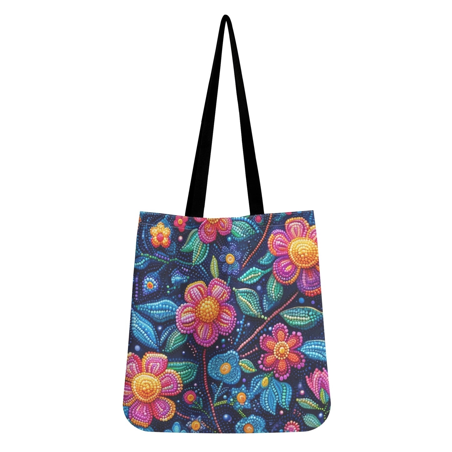 Dotted Floral Print Tote Bag