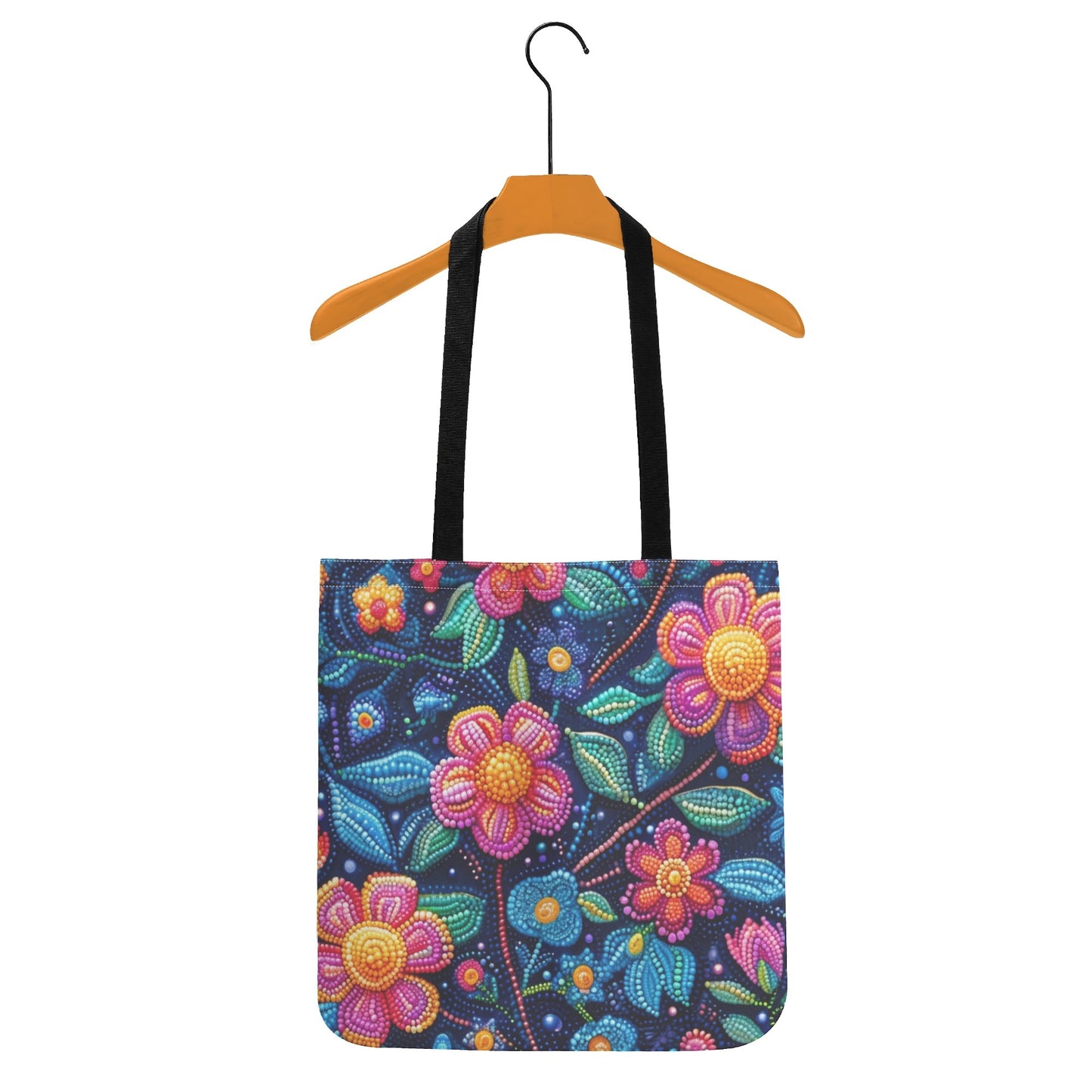 Dotted Floral Print Tote Bag