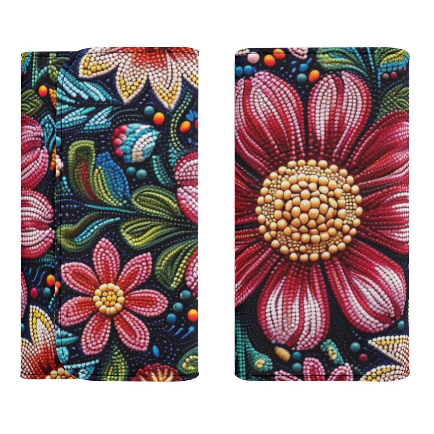 Fall Beaded Print Trifold Wallet