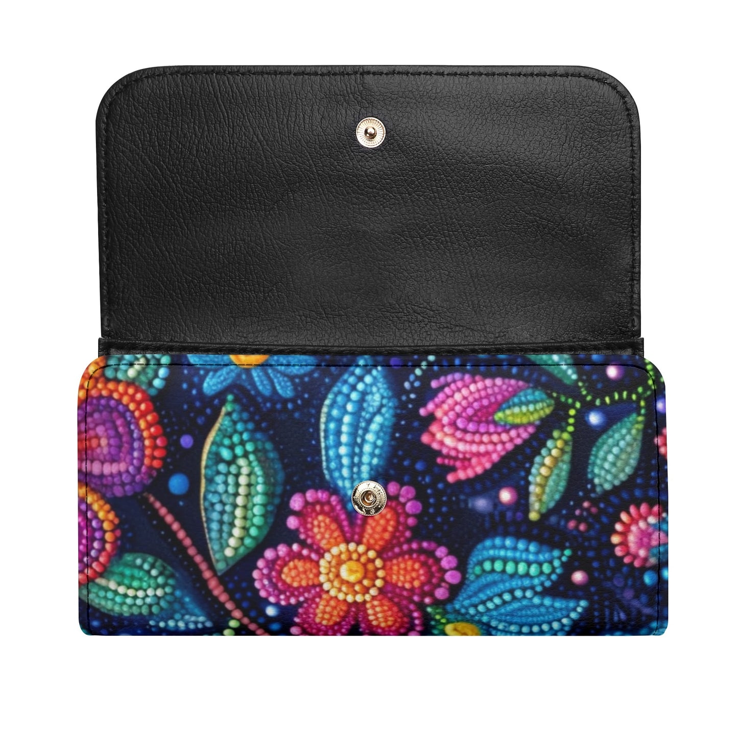 Dotted Floral Print Trifold Wallet