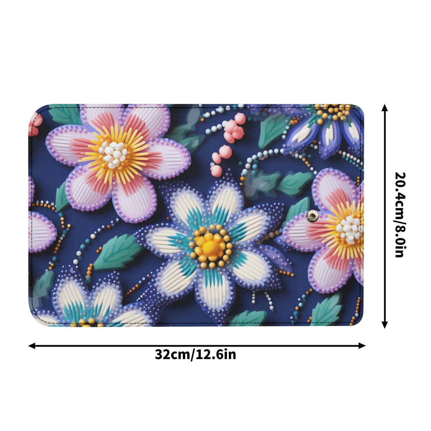 Spring Beaded Print Trifold Wallet