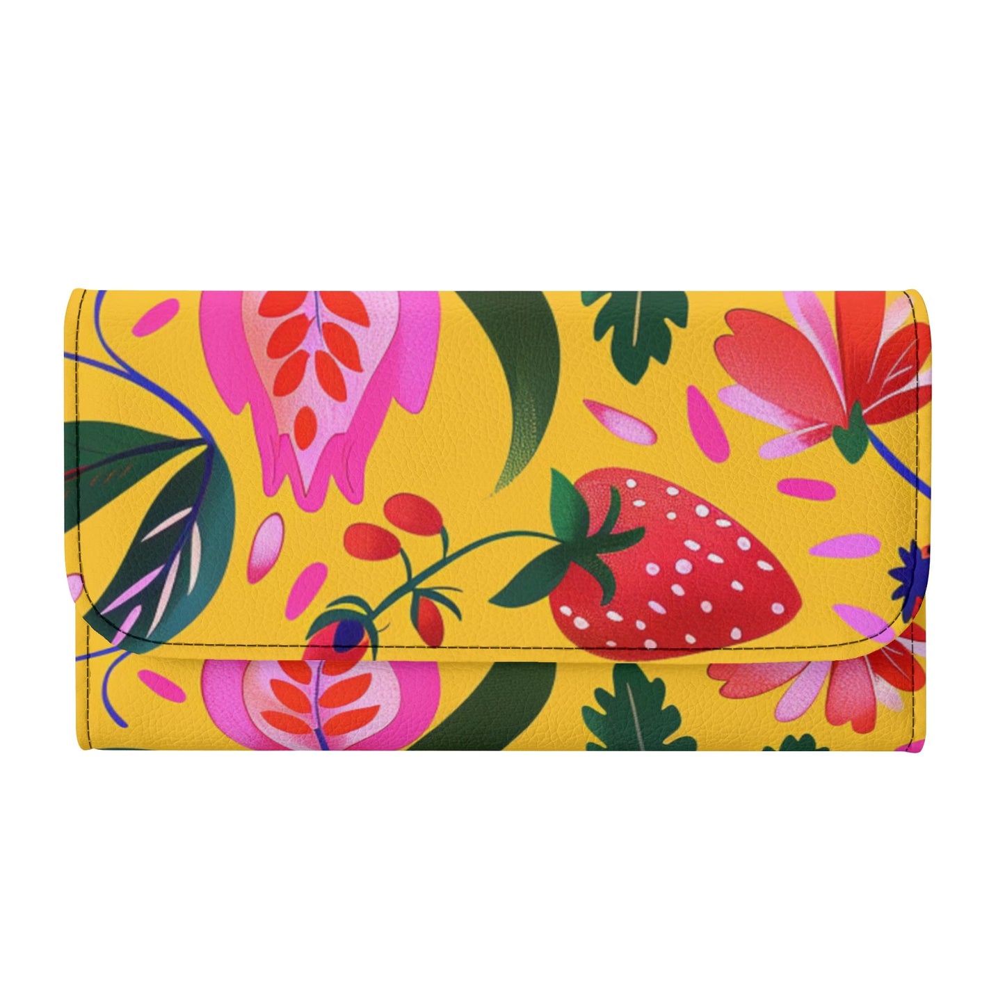 Yellow Floral Trifold Wallet