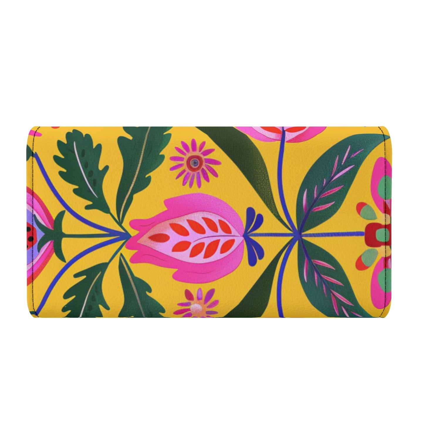 Yellow Floral Trifold Wallet