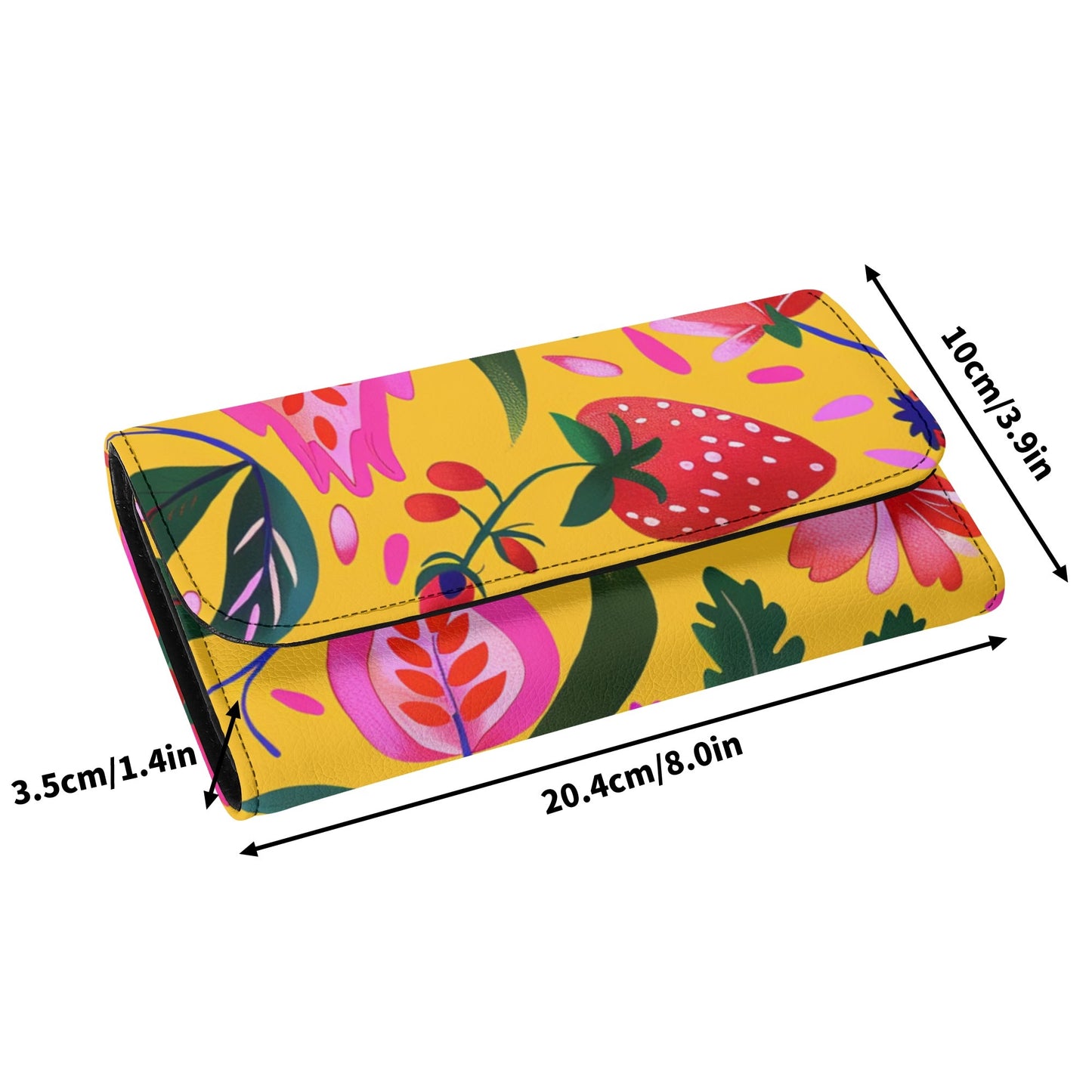 Yellow Floral Trifold Wallet