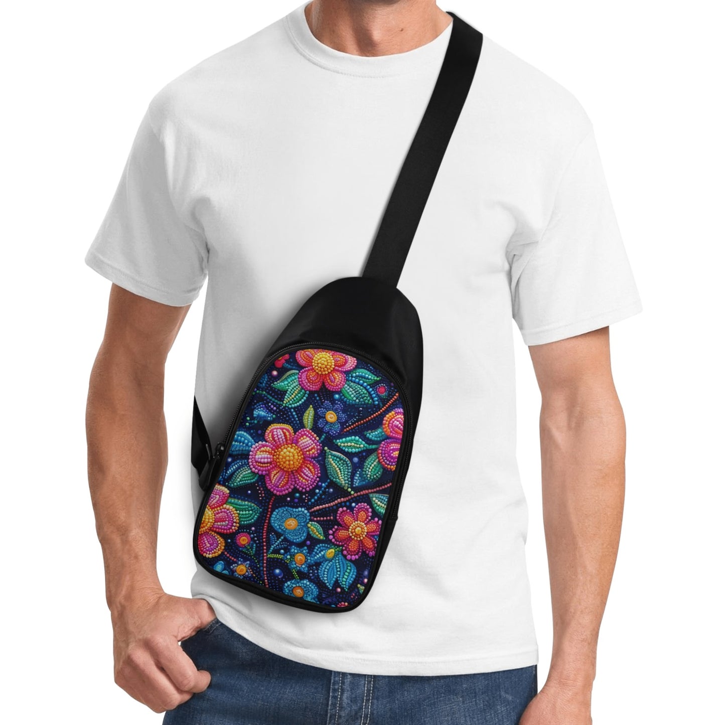 Dotted Floral Chest Bag