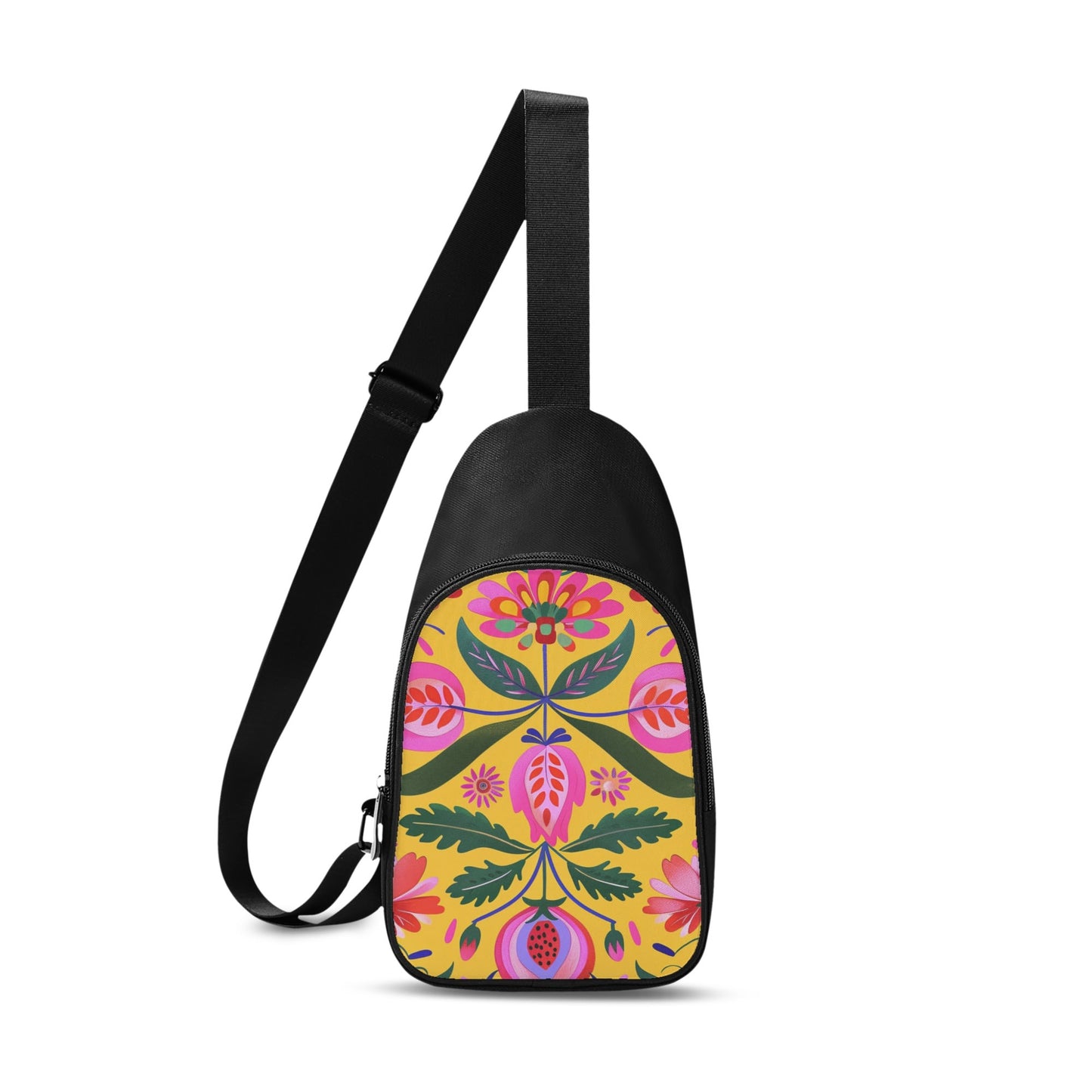 Yellow Floral Print Chest Bag