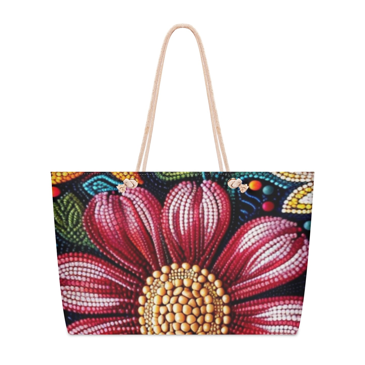 Fall Beaded Print Weekender Tote Bag