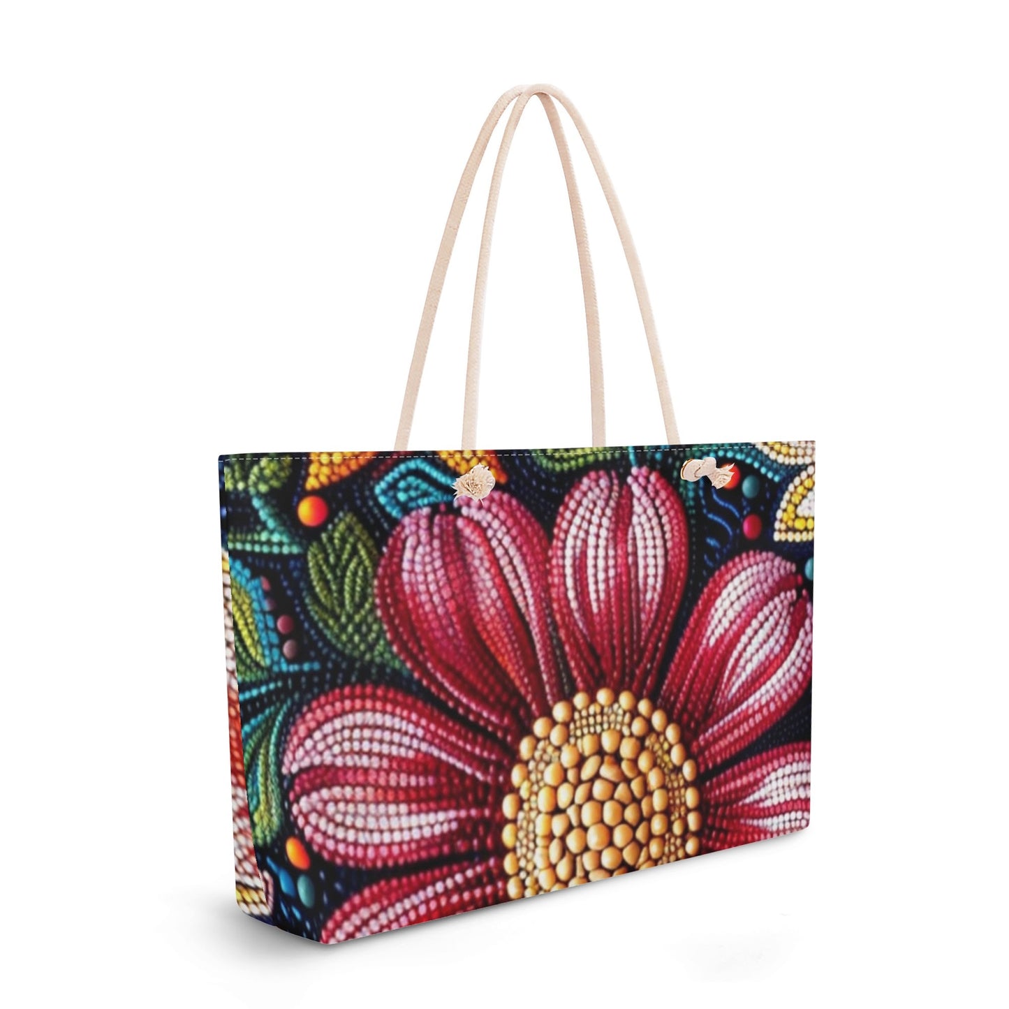 Fall Beaded Print Weekender Tote Bag