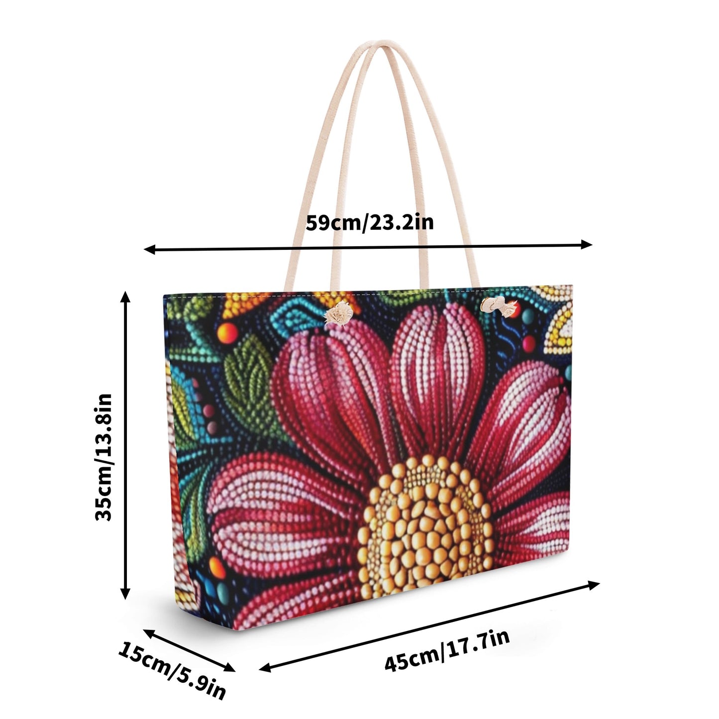 Fall Beaded Print Weekender Tote Bag