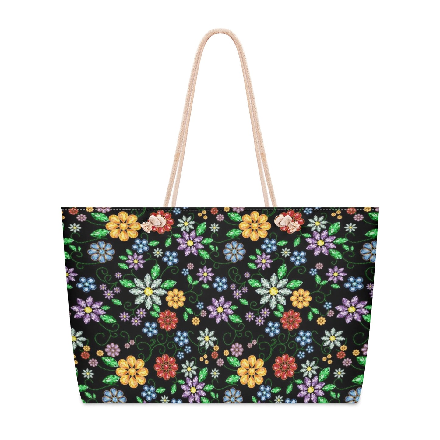 Métis Inspired Floral Beaded Weekender Tote Bag