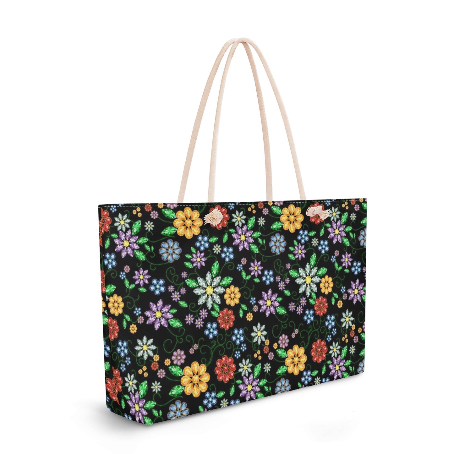 Métis Inspired Floral Beaded Weekender Tote Bag