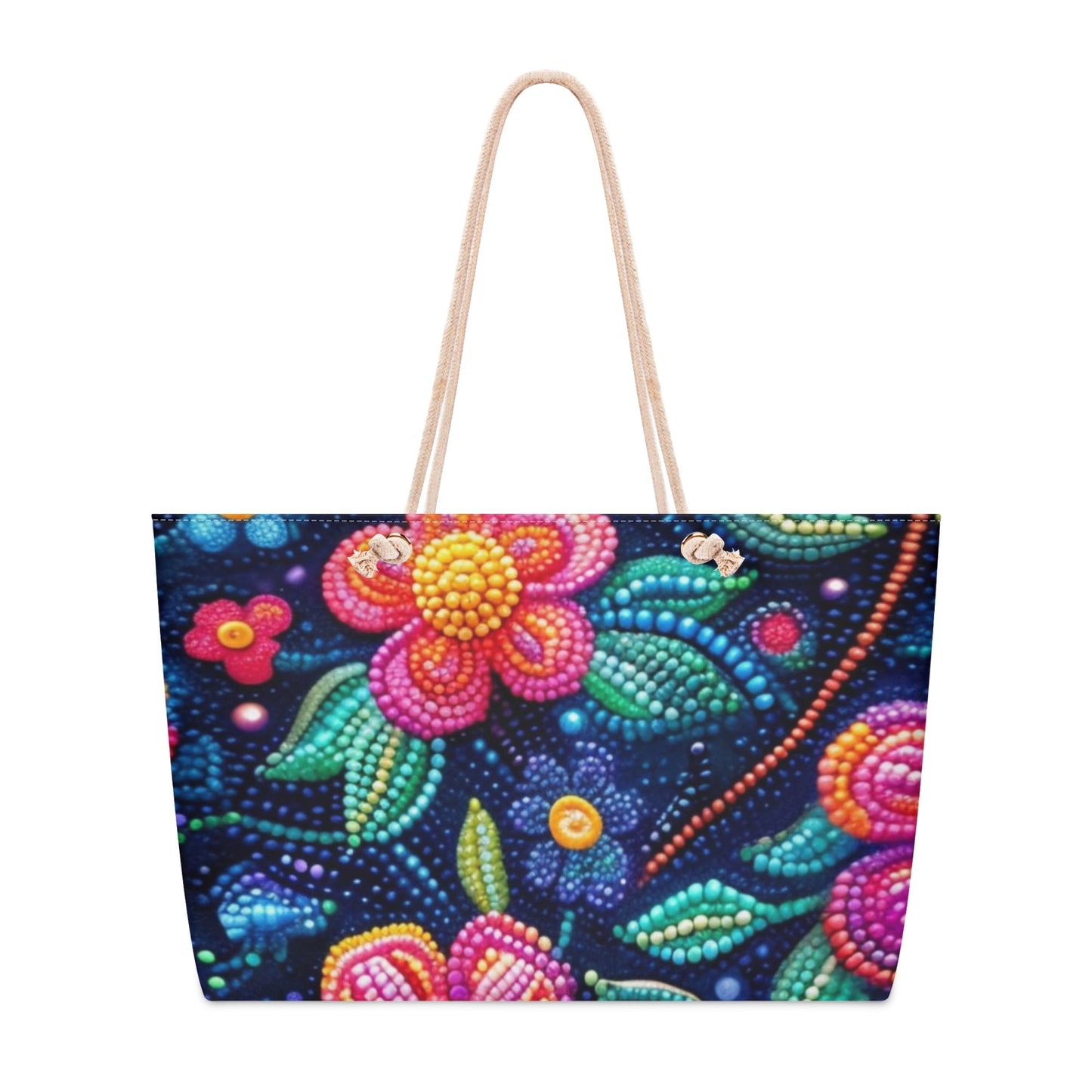 Dotted Floral Weekender Tote Bag