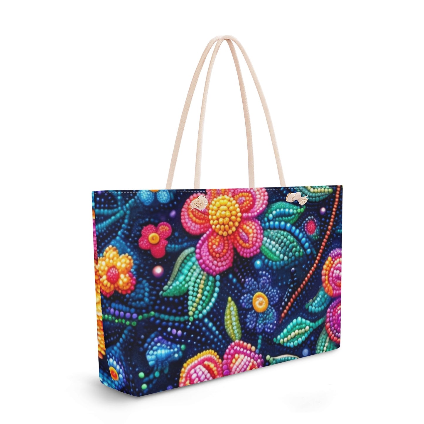 Dotted Floral Weekender Tote Bag