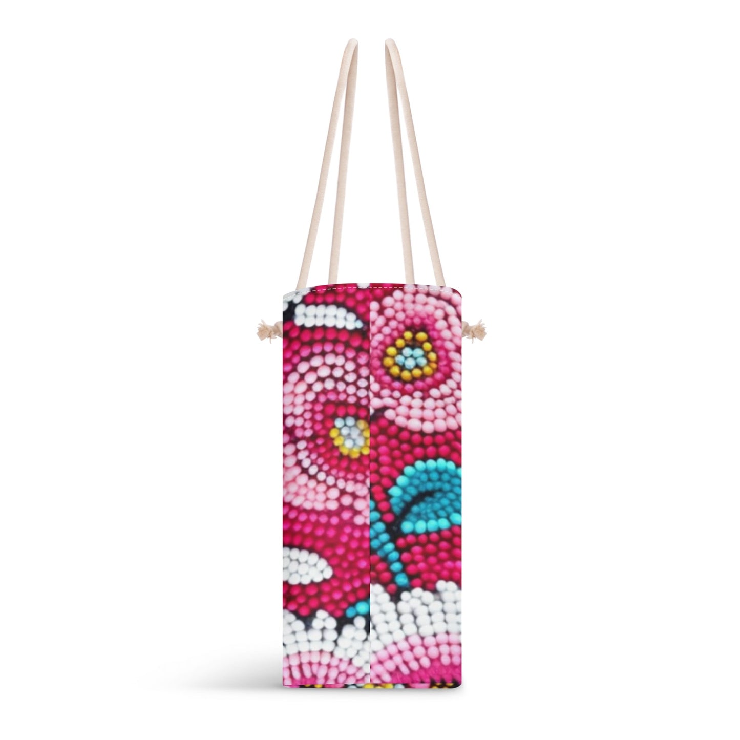 Pink Floral Beaded Weekender Tote