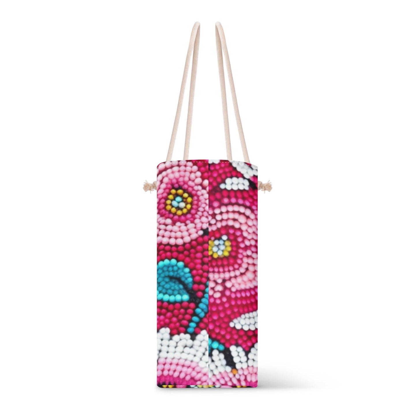 Pink Floral Beaded Weekender Tote