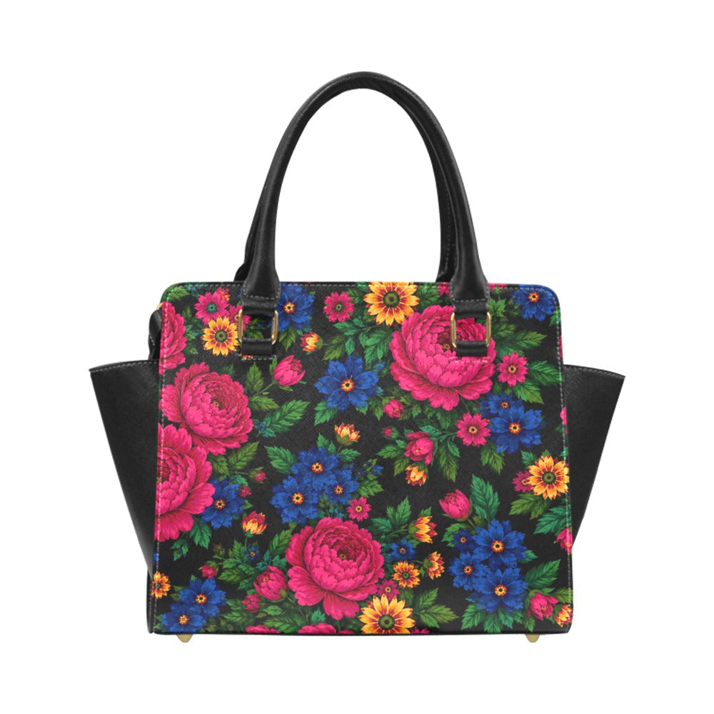 Midnight Kokum Floral Classic Shoulder Handbag