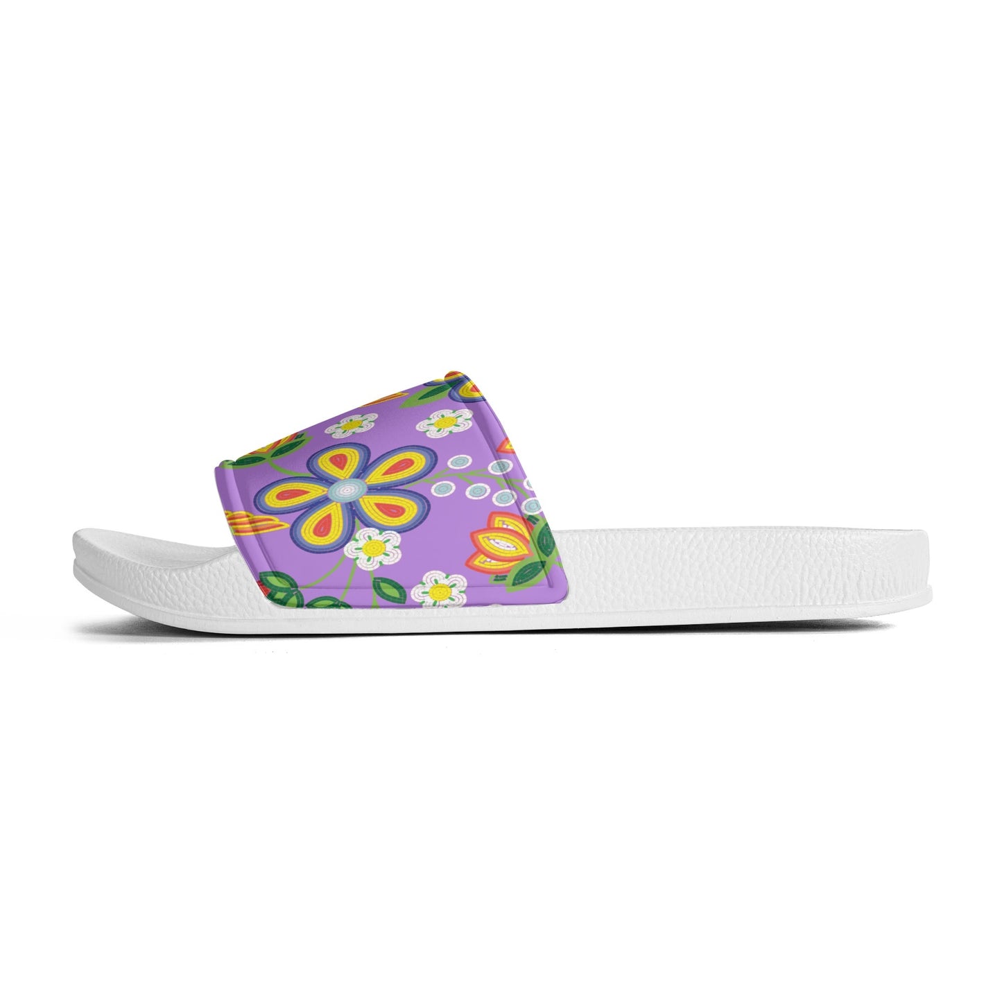 Child and Youth Métis Lavender Floral Beaded Slide Sandals
