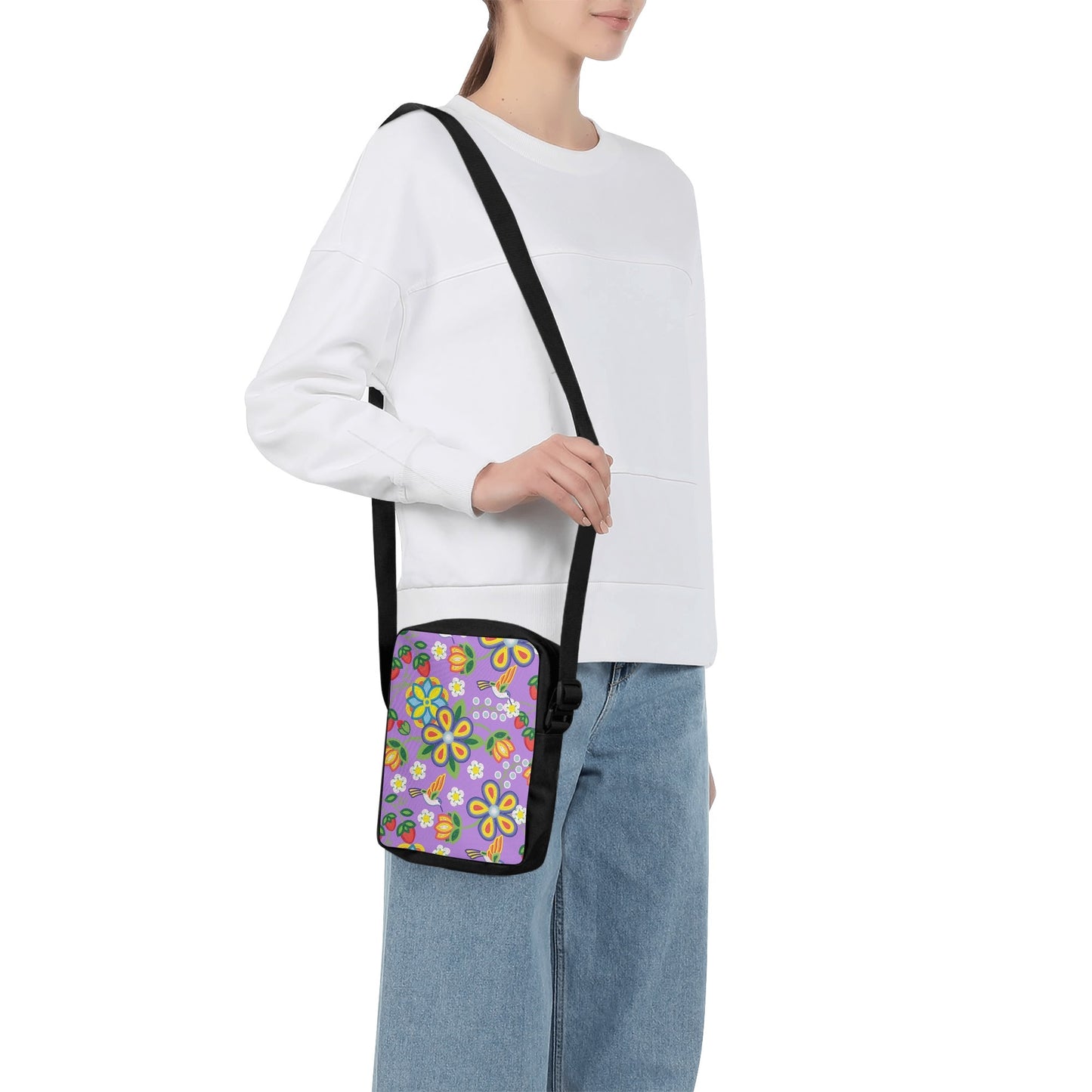 5-20 Pack Métis Lavender Floral Beaded Crossbody Bags