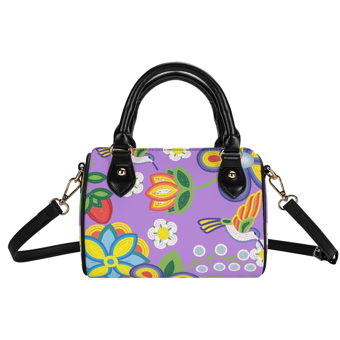 Métis Lavender Floral Beaded Mini Boston Bag