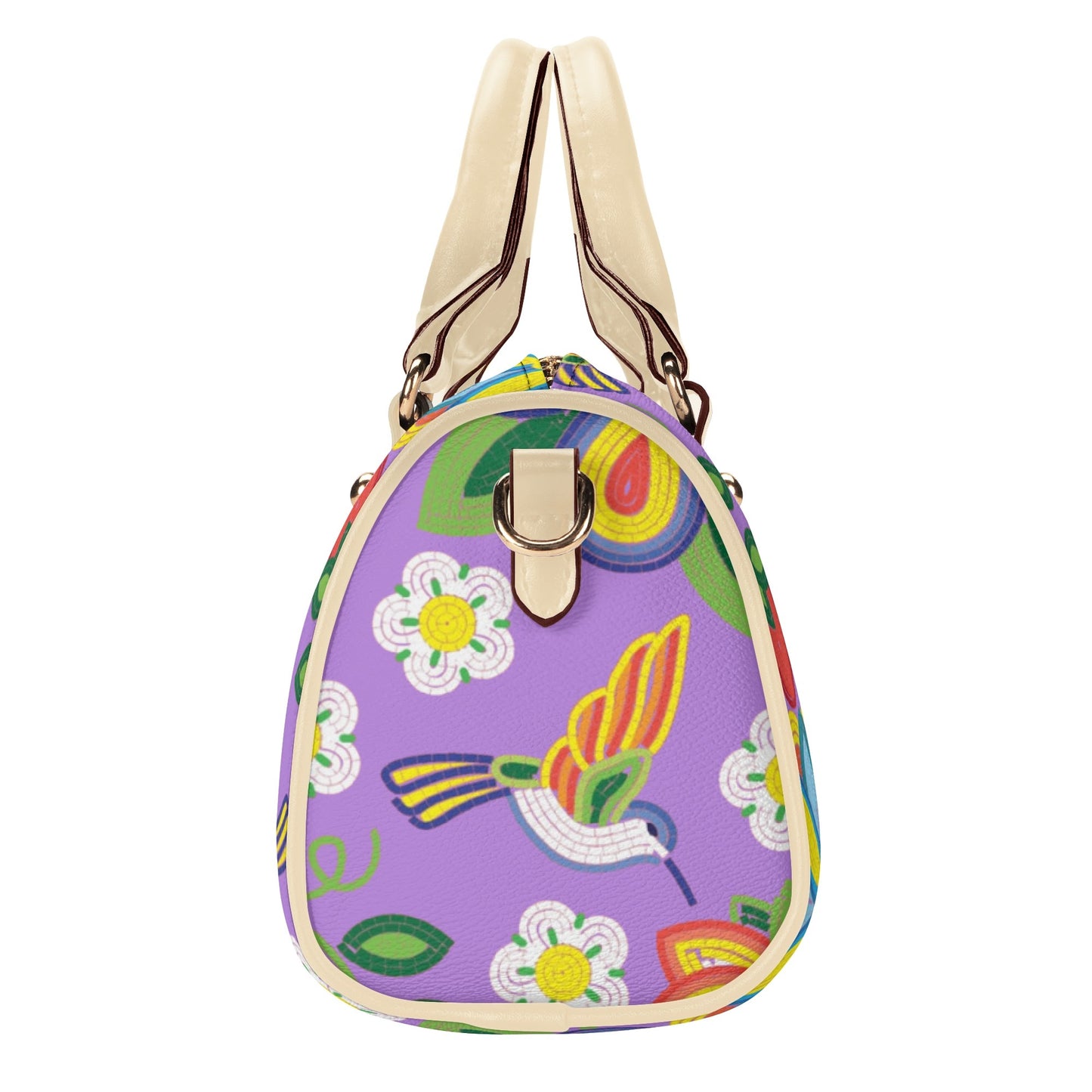 Métis Lavender Floral Beaded Mini Boston Bag