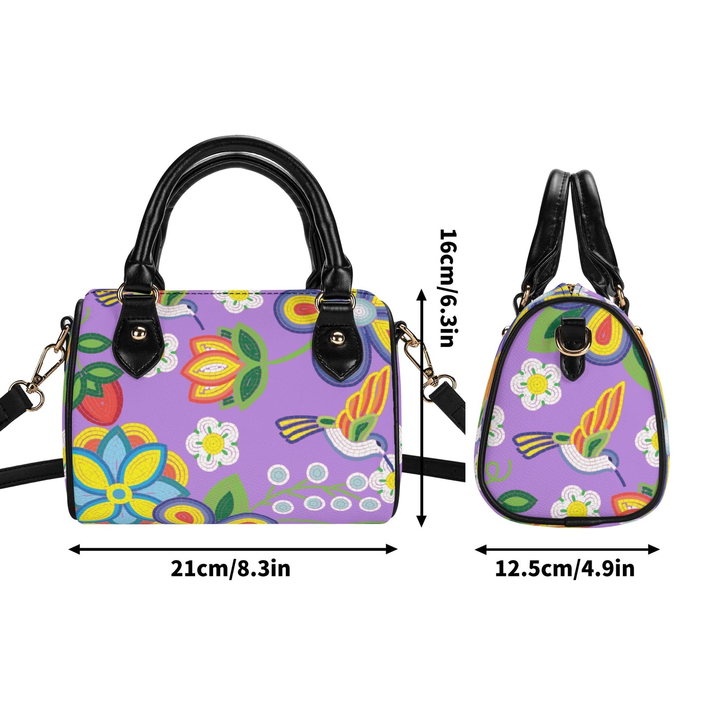 Métis Lavender Floral Beaded Mini Boston Bag