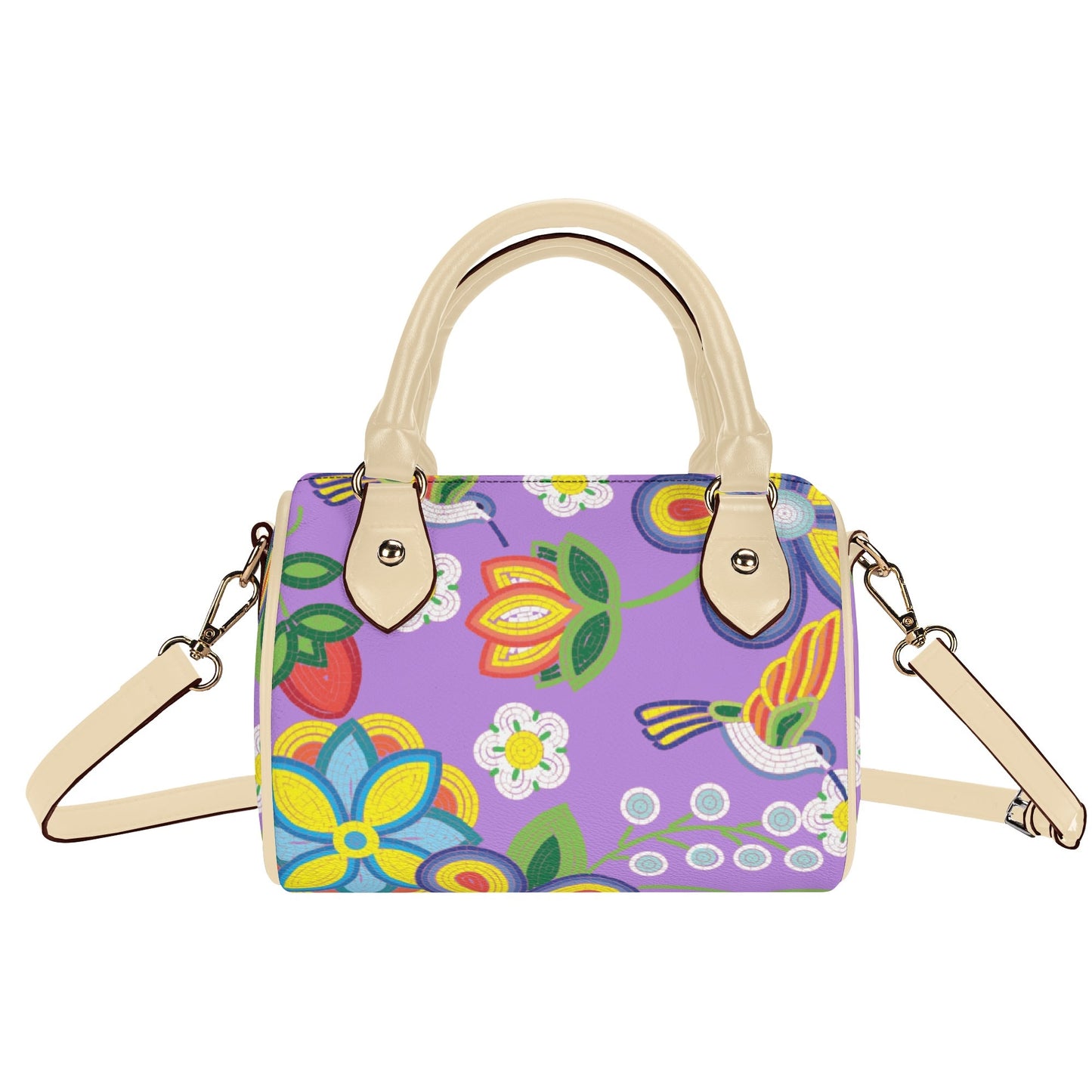 Métis Lavender Floral Beaded Mini Boston Bag