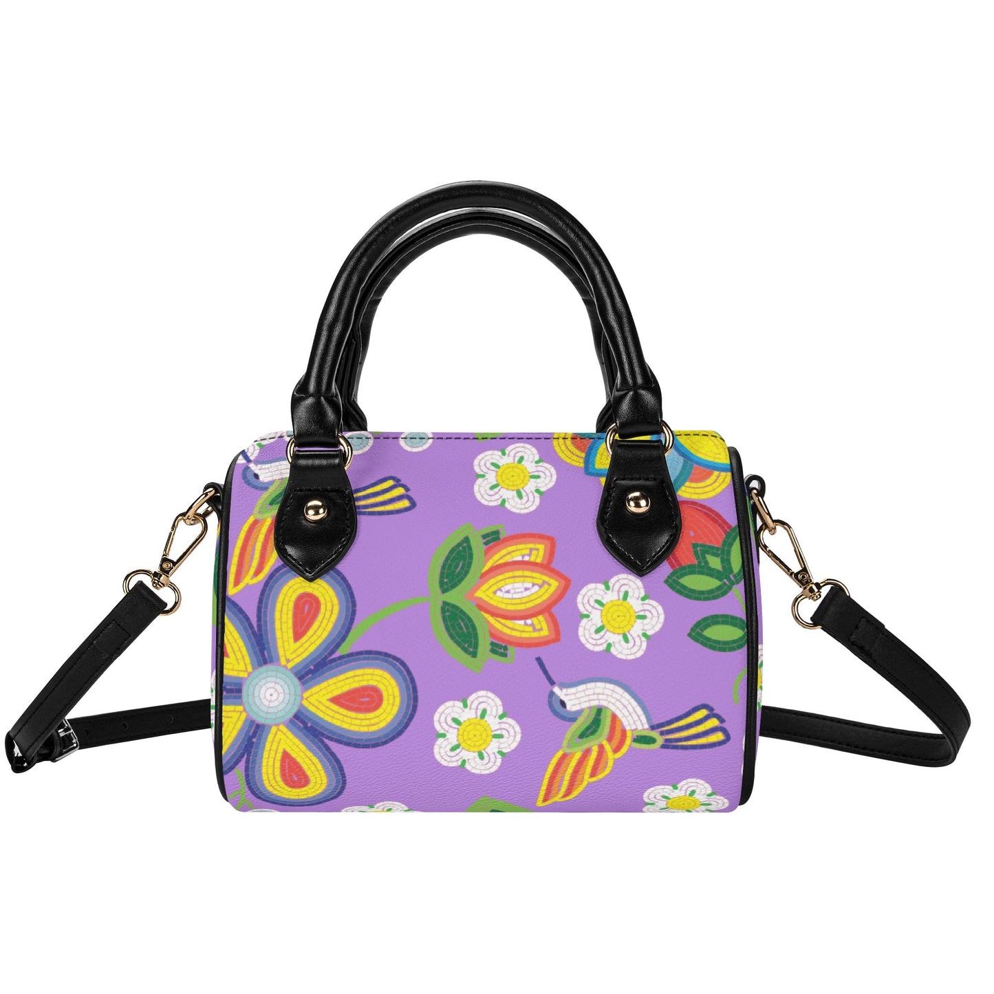 Métis Lavender Floral Beaded Mini Boston Bag