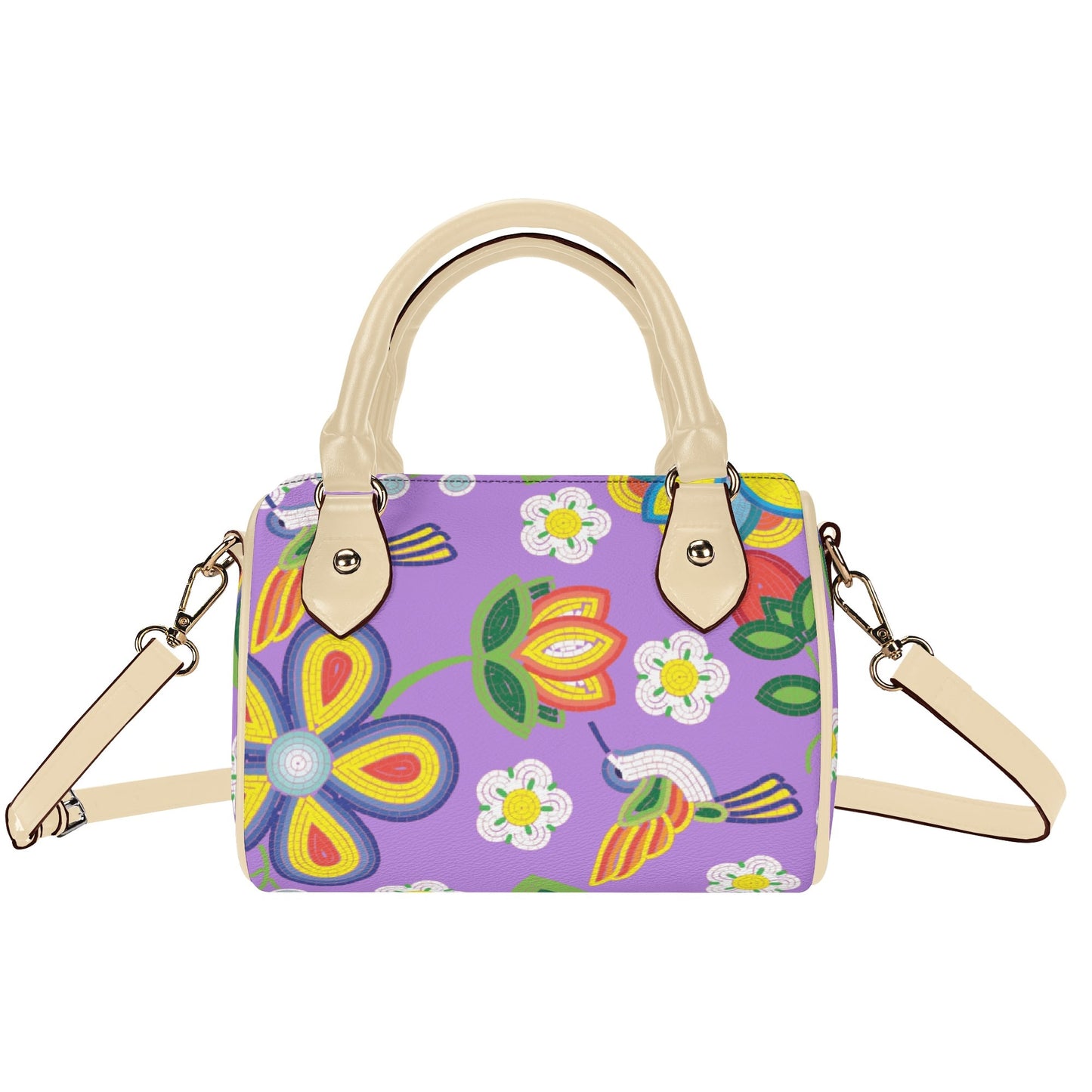 Métis Lavender Floral Beaded Mini Boston Bag