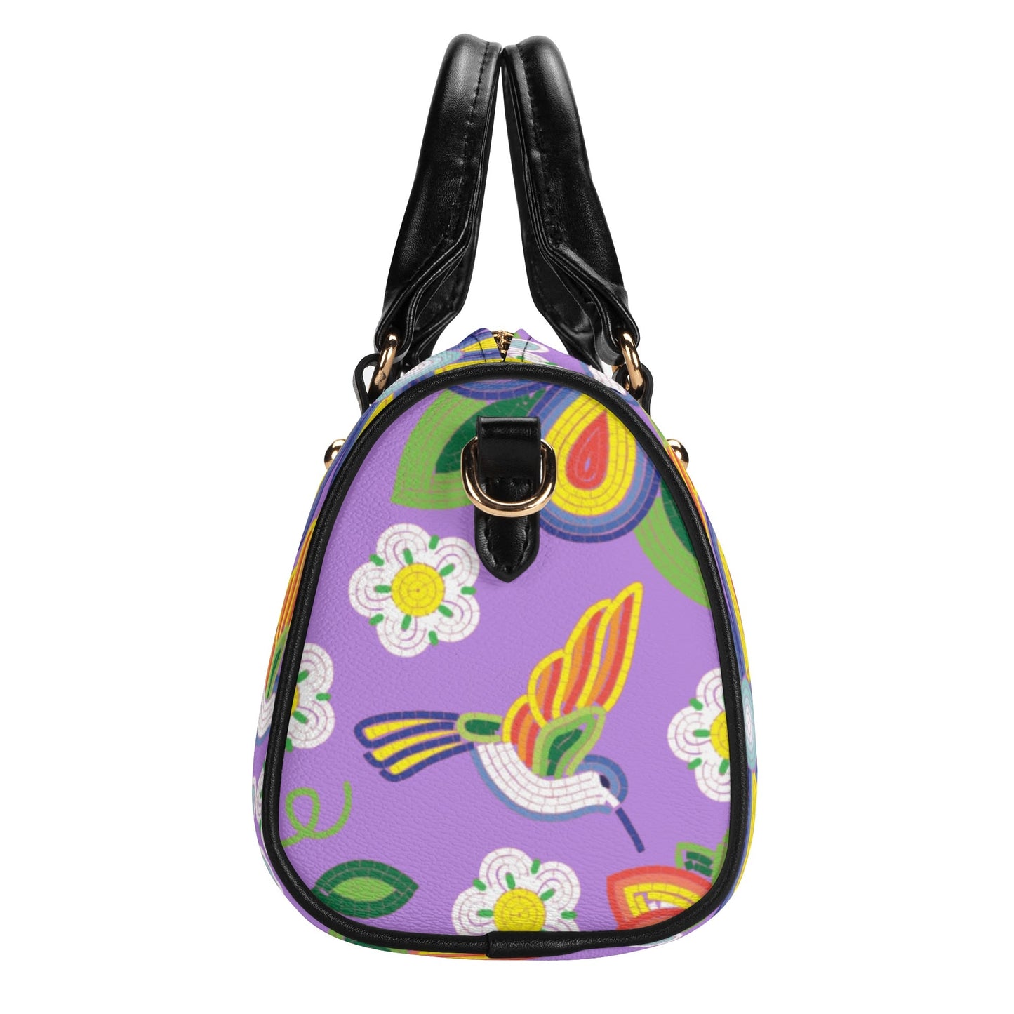 Métis Lavender Floral Beaded Mini Boston Bag