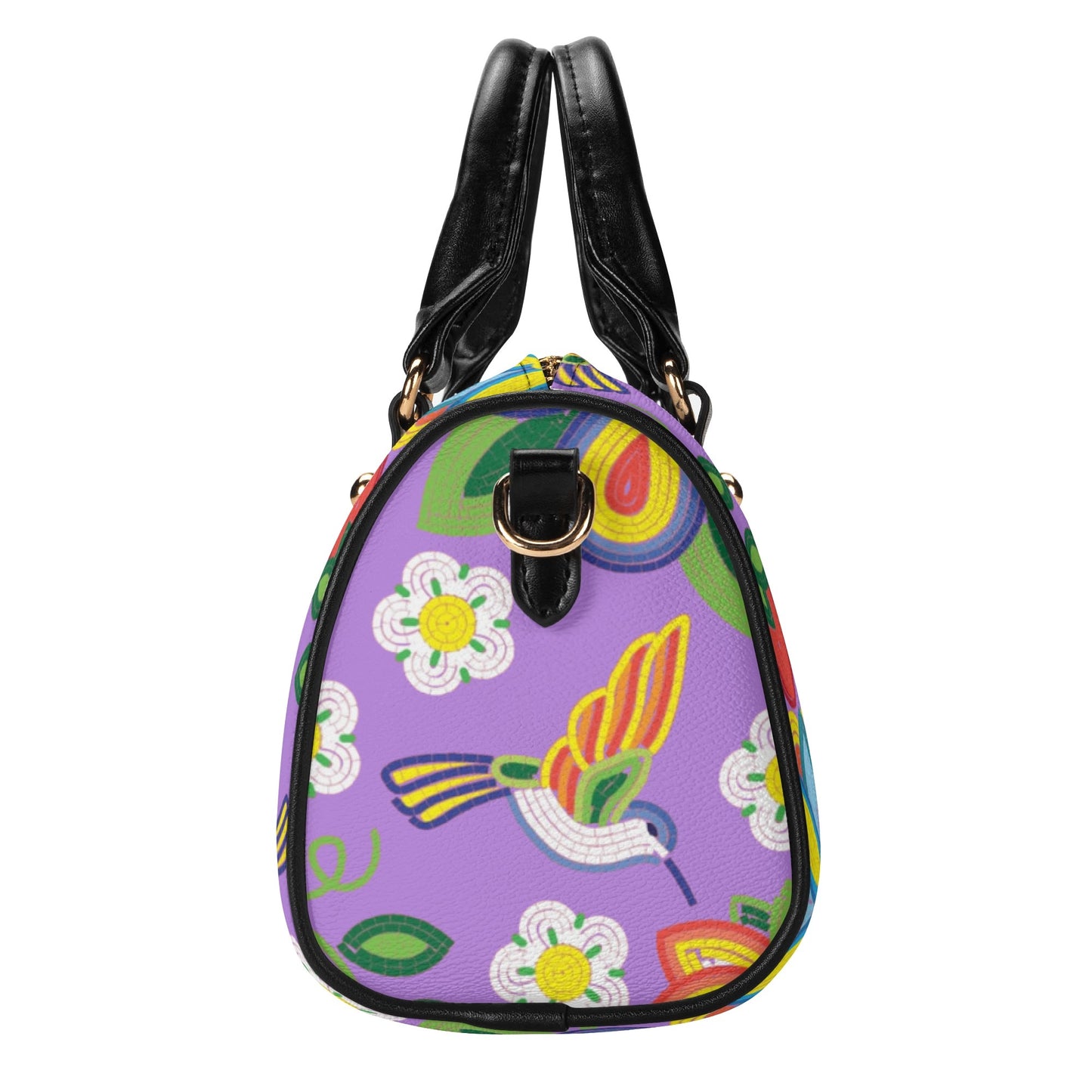 Métis Lavender Floral Beaded Mini Boston Bag